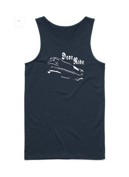 K-Diller® Melbourne Australia Mens T-Shirt, Navy, Modern Regular Fit, Dope Ride, Custom Car, Gangster, Sleeveless Tank, Graphic Singlet.